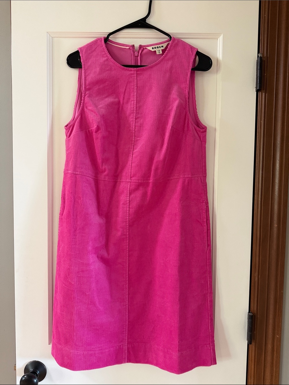 Boden Sleeveless Hot Pink Corduroy Shift Dress